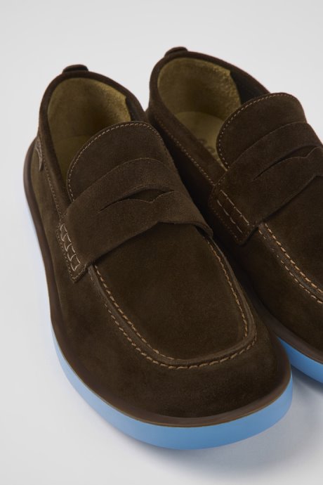 Wagon Brown Nubuck Shoes For Men Camper New Arrivals