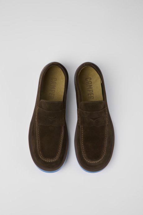 Wagon Brown Nubuck Shoes For Men Camper New Arrivals