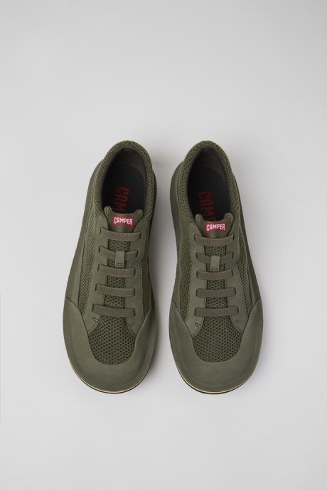 Camper Design Beetle Green Textile And Nubuck Shoes For Men