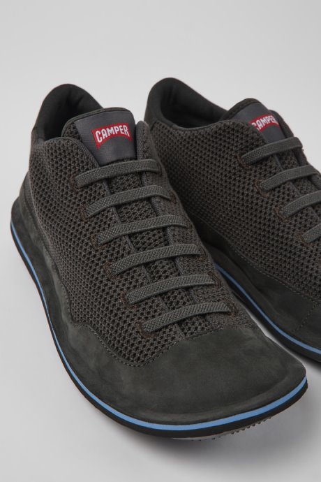 Design Beetle Gray Textile And Nubuck Shoes For Men Camper