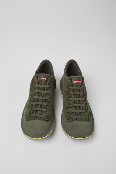 Camper Beetle Green Textile And Nubuck Shoes For Men New Arrivals