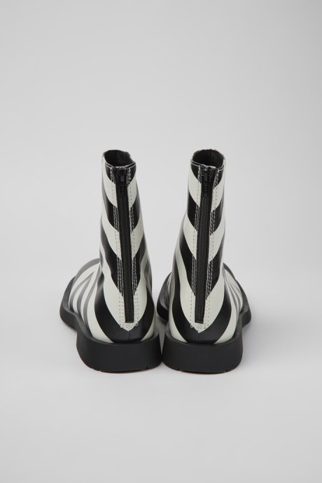 Mil 1978 Black And White Leather Ankle Boots For Men Exclusive Camper