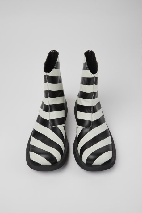 Mil 1978 Black And White Leather Ankle Boots For Men Exclusive Camper