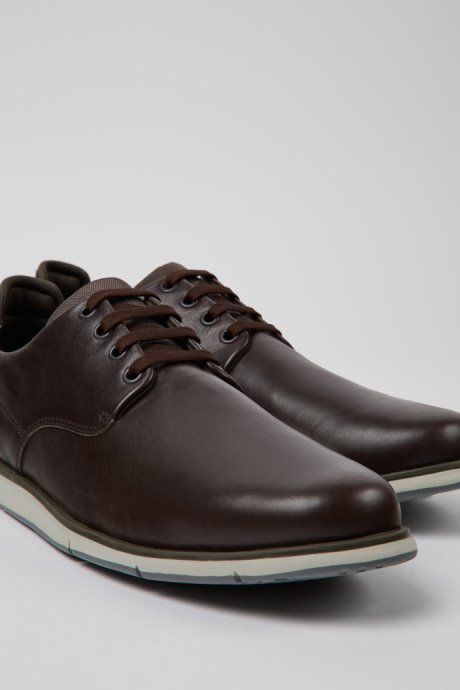 Camper Design Smith Brown Leather Shoes For Men