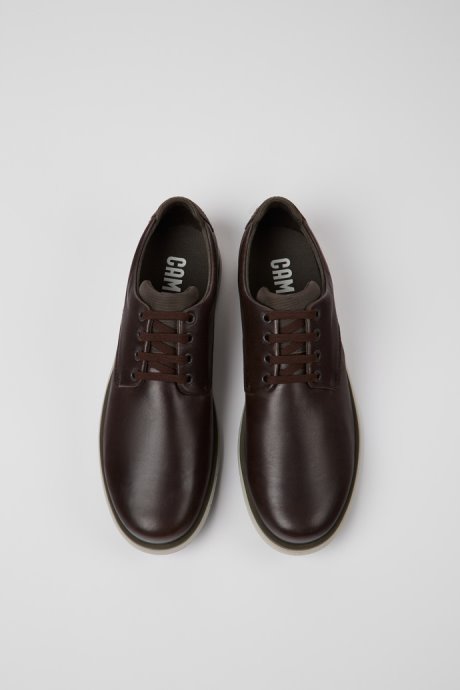Camper Design Smith Brown Leather Shoes For Men