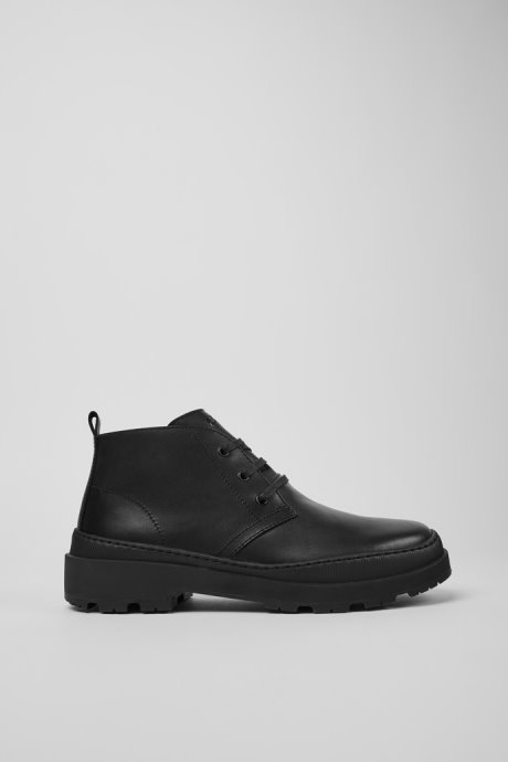 Camper Brutus Trek Michelin Black Leather Ankle Boots For Men New Arrivals
