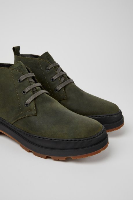 Brutus Trek Michelin Dark Green Nubuck Ankle Boots For Men Exclusive Camper