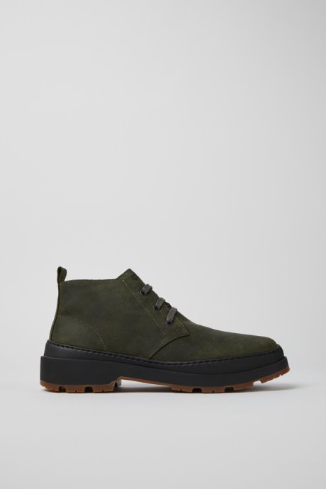 Brutus Trek Michelin Dark Green Nubuck Ankle Boots For Men Exclusive Camper