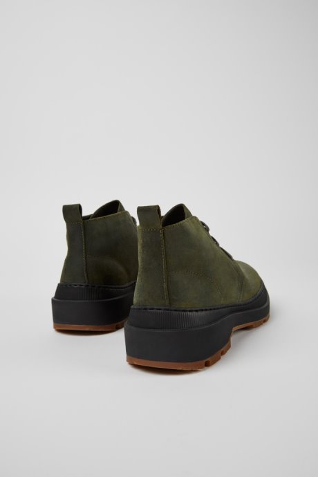 Brutus Trek Michelin Dark Green Nubuck Ankle Boots For Men Exclusive Camper