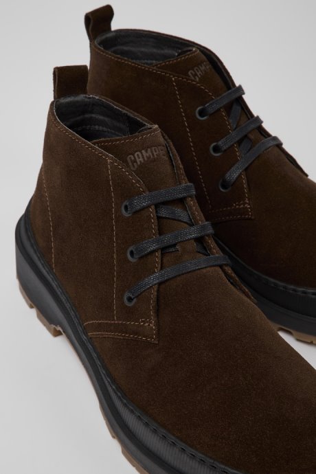 Design Brutus Trek Michelin Brown Nubuck Ankle Boots For Men Camper