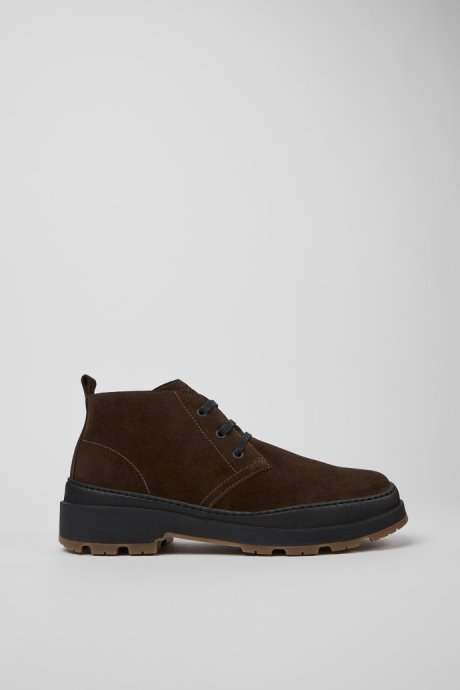 Design Brutus Trek Michelin Brown Nubuck Ankle Boots For Men Camper