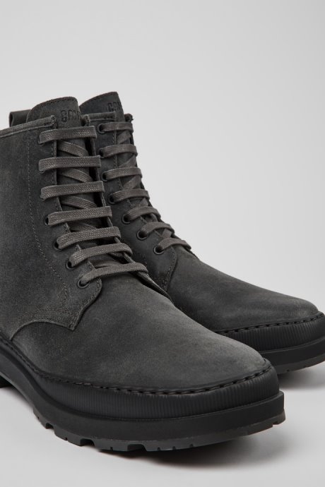 Camper Brutus Trek Michelin Dark Gray Nubuck Ankle Boots For Men New Arrivals