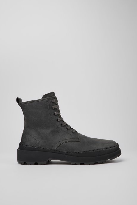 Camper Brutus Trek Michelin Dark Gray Nubuck Ankle Boots For Men New Arrivals
