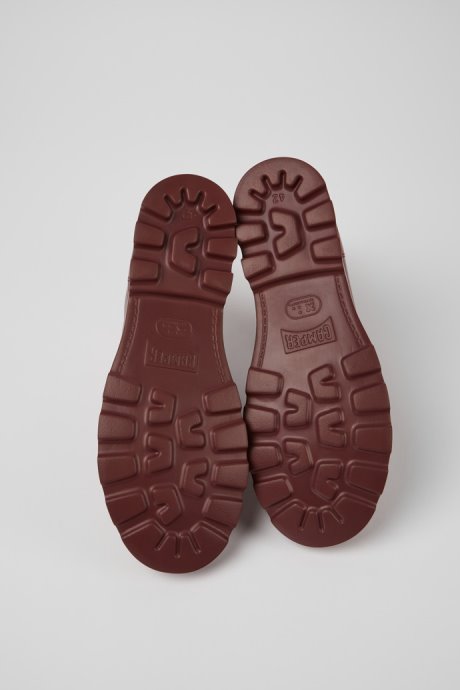 Design Brutus Burgundy Leather Ankle Boots For Men Camper