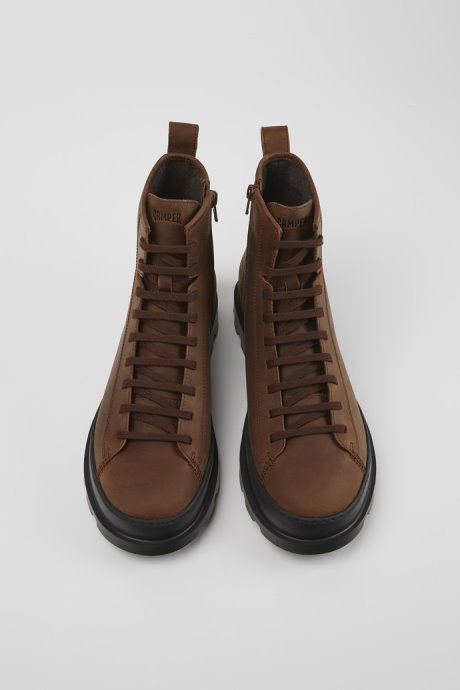 Design Brutus Brown Medium Lace Boot For Men Camper