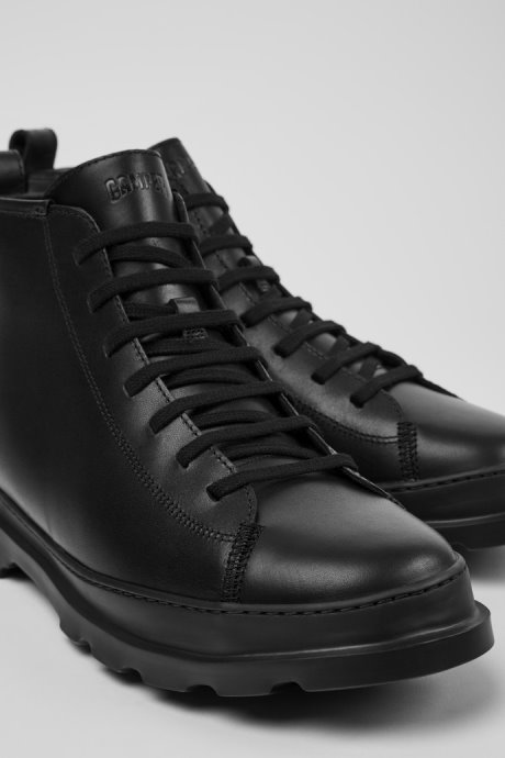Brutus Black Leather Ankle Boots For Men Exclusive Camper