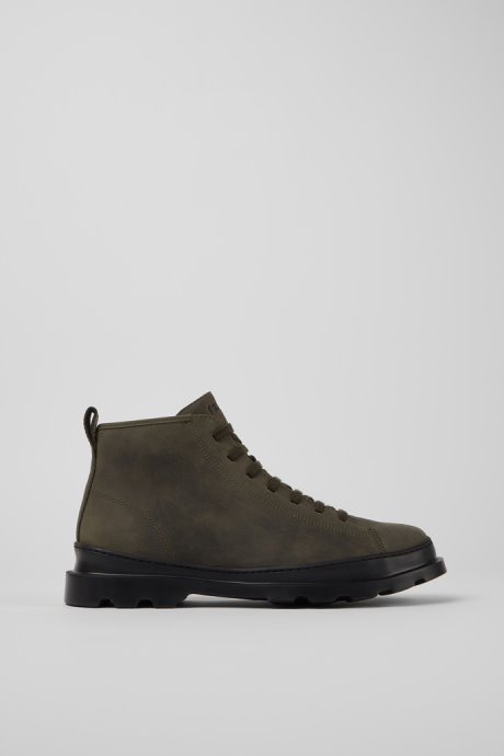 Camper Brutus Dark Green Nubuck Ankle Boots For Men New Arrivals