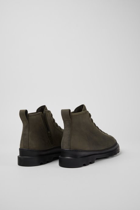 Camper Brutus Dark Green Nubuck Ankle Boots For Men New Arrivals