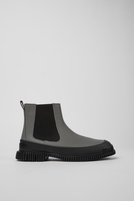 Pix Gray And Black Leather Chelsea Boots For Men Exclusive Camper