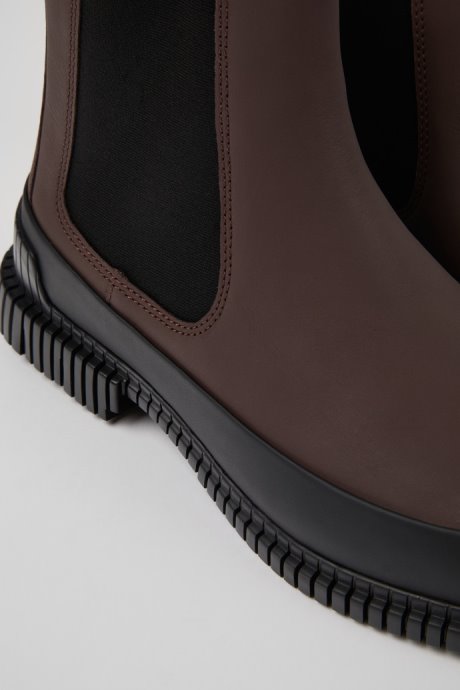 Camper Pix Brown And Black Leather Chelsea Boots For Men New Arrivals