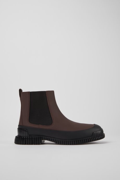 Camper Pix Brown And Black Leather Chelsea Boots For Men New Arrivals