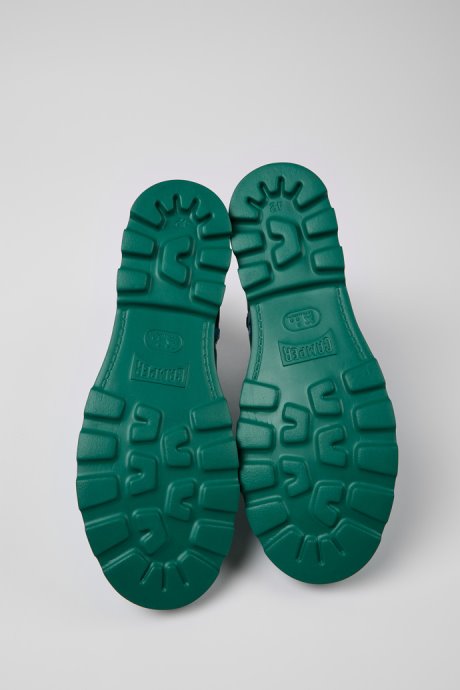 Camper Design Brutus Green And Blue Leather Ankle Boots For Men