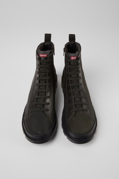 Brutus Dark Gray Textile And Nubuck Ankle Boots For Men Camper New Arrivals