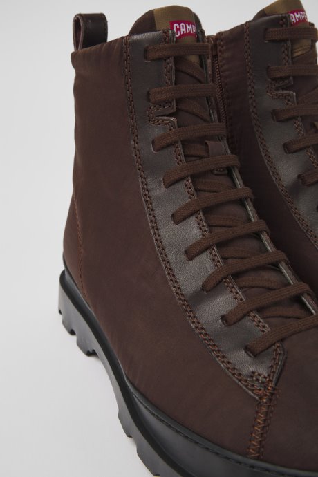 Exclusive Camper Brutus Brown Textile And Leather Ankle Boots For Men