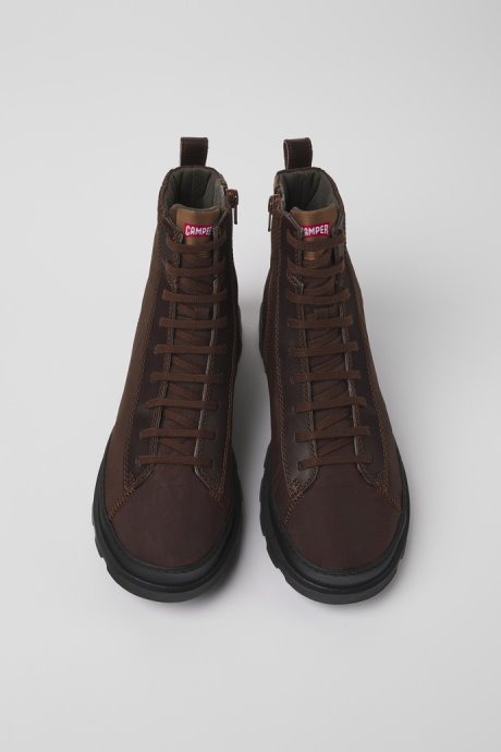 Exclusive Camper Brutus Brown Textile And Leather Ankle Boots For Men