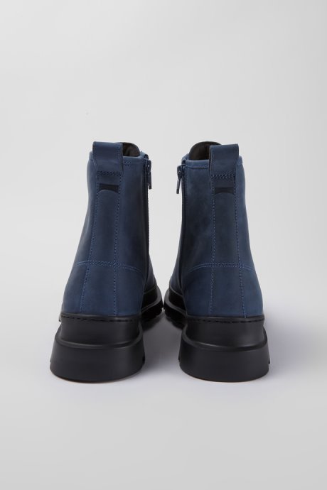 Camper Design Brutus Blue Waxed Nubuck Lace-Up Boots