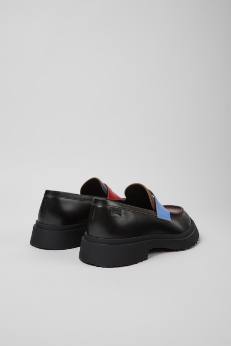Camper Design Twins Black Leather Loafers For Men