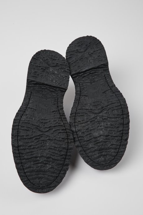 Camper Design Twins Black Leather Loafers For Men