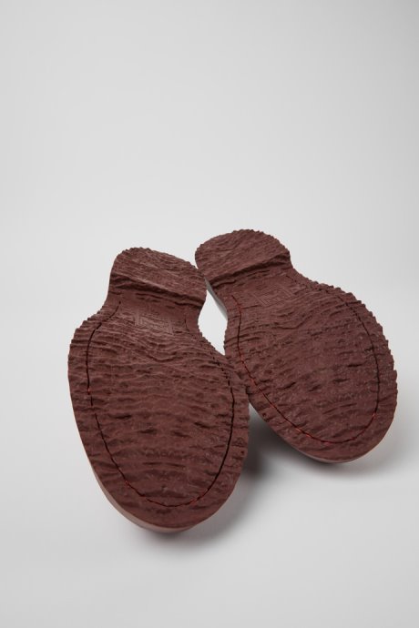 Design Walden Burgundy Leather Lace-Up Shoes For Men Camper