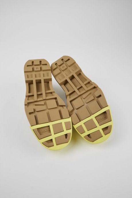 Design Junction Beige Leather Shoes For Men Camper