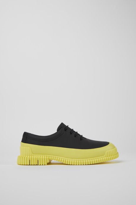 Pix Black And Yellow Leather Lace-Up Shoes For Men Exclusive Camper