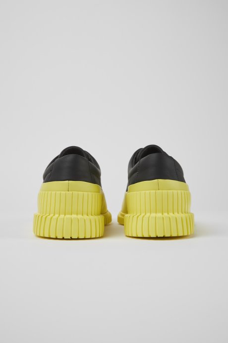 Pix Black And Yellow Leather Lace-Up Shoes For Men Exclusive Camper