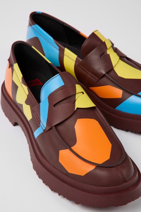Design Twins Multicolored Printed Loafers For Men Camper