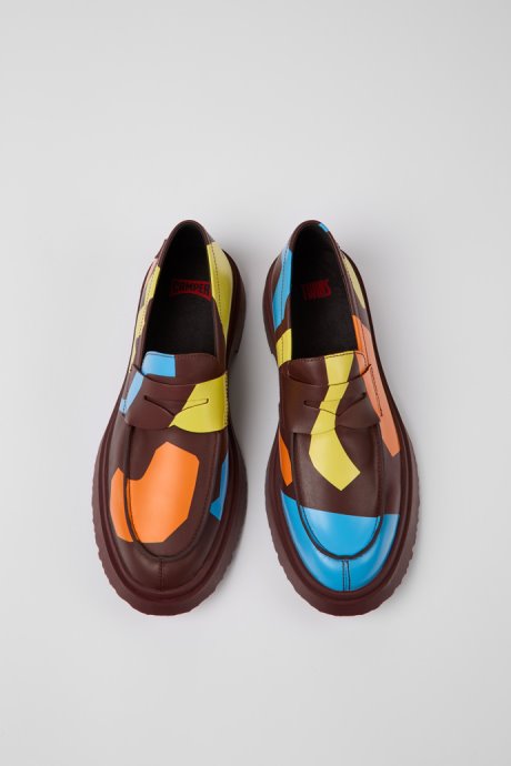 Design Twins Multicolored Printed Loafers For Men Camper