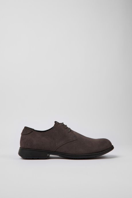 Design Mil Brown-Gray Nubuck Shoes For Men Camper