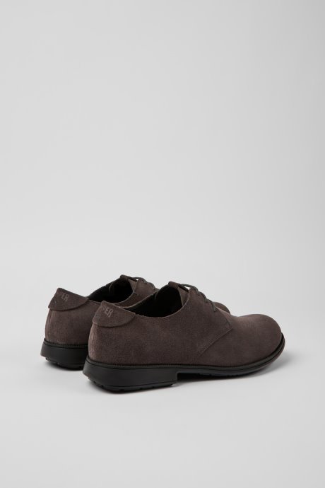 Design Mil Brown-Gray Nubuck Shoes For Men Camper