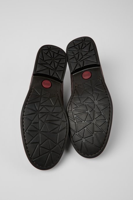 Design Mil Brown-Gray Nubuck Shoes For Men Camper