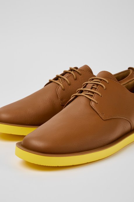 Wagon Brown Leather Men's Shoes Exclusive Camper