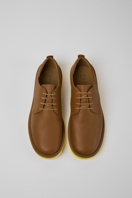 Wagon Brown Leather Men's Shoes Exclusive Camper