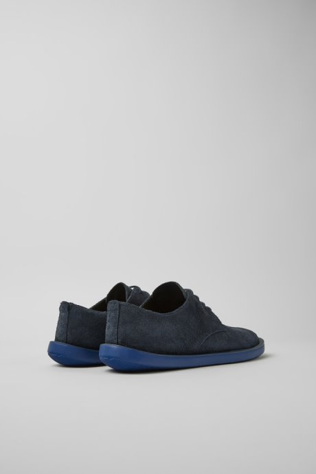 Camper Design Wagon Blue Nubuck Shoes For Men
