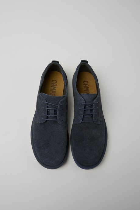 Camper Design Wagon Blue Nubuck Shoes For Men