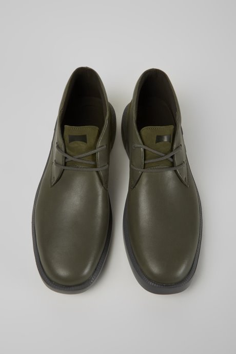 Camper Bill Green Leather Shoes For Men New Arrivals