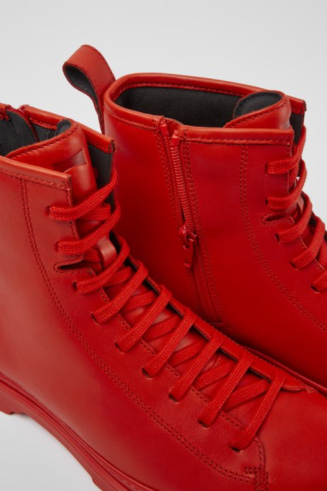 Brutus Red Leather Lace-Up Boots Camper New Arrivals