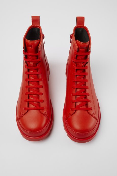 Brutus Red Leather Lace-Up Boots Camper New Arrivals