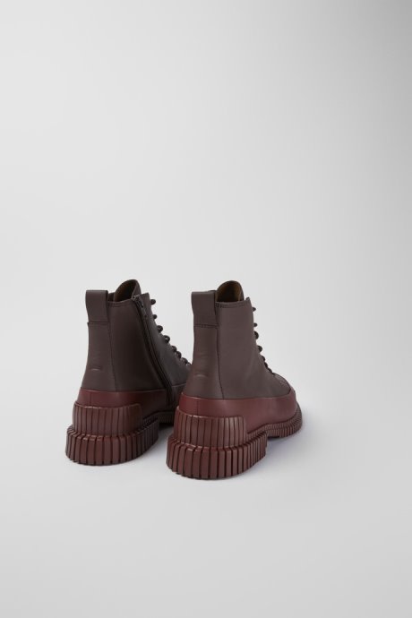 Camper Pix Burgundy Lace-Up Leather Boots New Arrivals