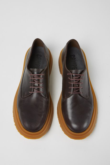 Camper Design Walden Dark Brown Leather Lace-Up Shoes